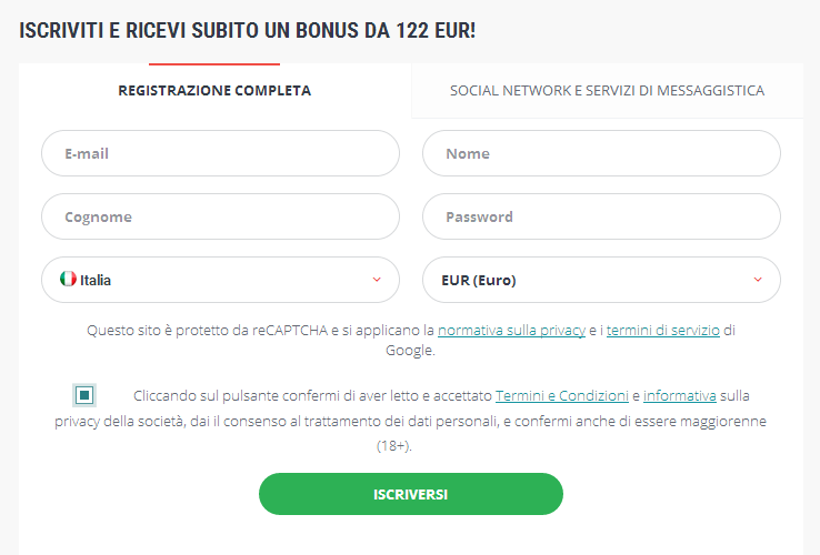 22bet registrazione